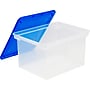 Storex File Storage Box with Snap-On Lid, Letter/Legal Size, Clear/Blue (STX61508U01C)~#|#~sp153053796_sc7