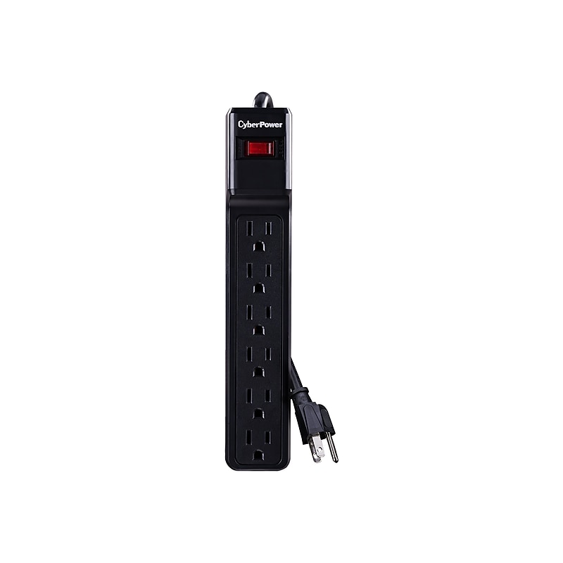 CyberPower Essential 6-Outlet Surge Protector, 4', Black (CSB604) image 1