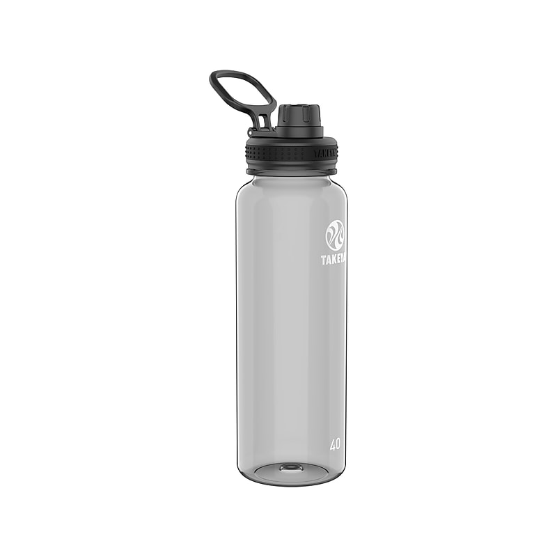 Takeya Tritan Plastic Water Bottle, 40 oz., Stormy Black (50412) image 1