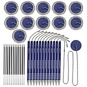 Nadex Coins Ball and Chain Security Pen Set, Blue, Dozen (NCS8-1205)