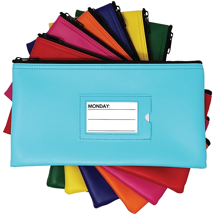 Nadex Coins Vinyl 7-Day Pack of Zippered Bank Deposit Cash and