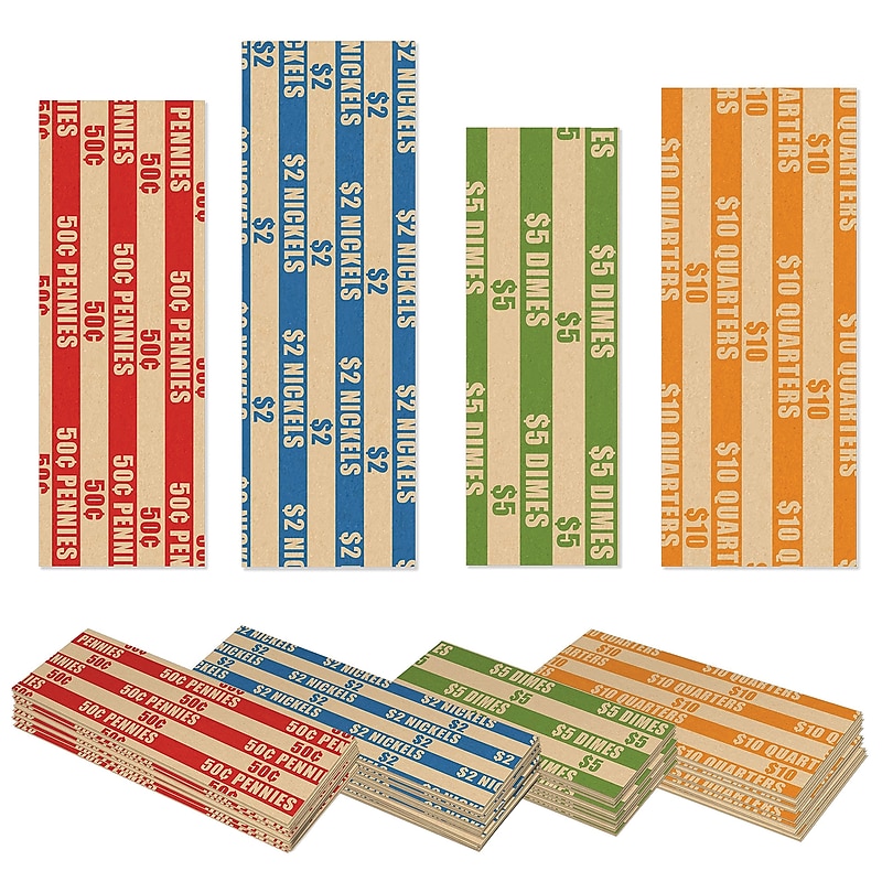 Nadex Coins 500 Flat Standard Striped Coin Roll Wrappers for U.S. Coins (NCS8-1043) image 1