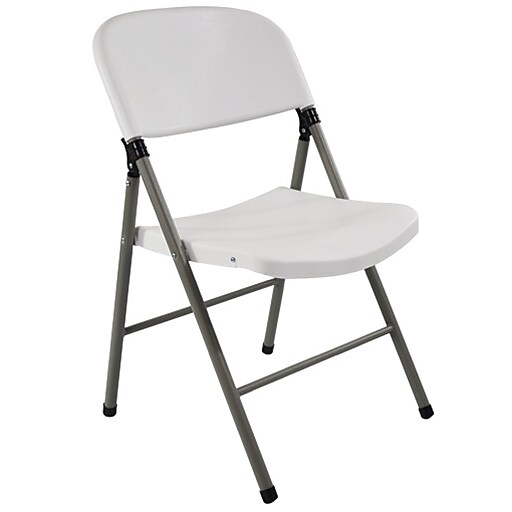 Advantage White Poly Folding Chair,Oversized (FCIMWG) at Staples