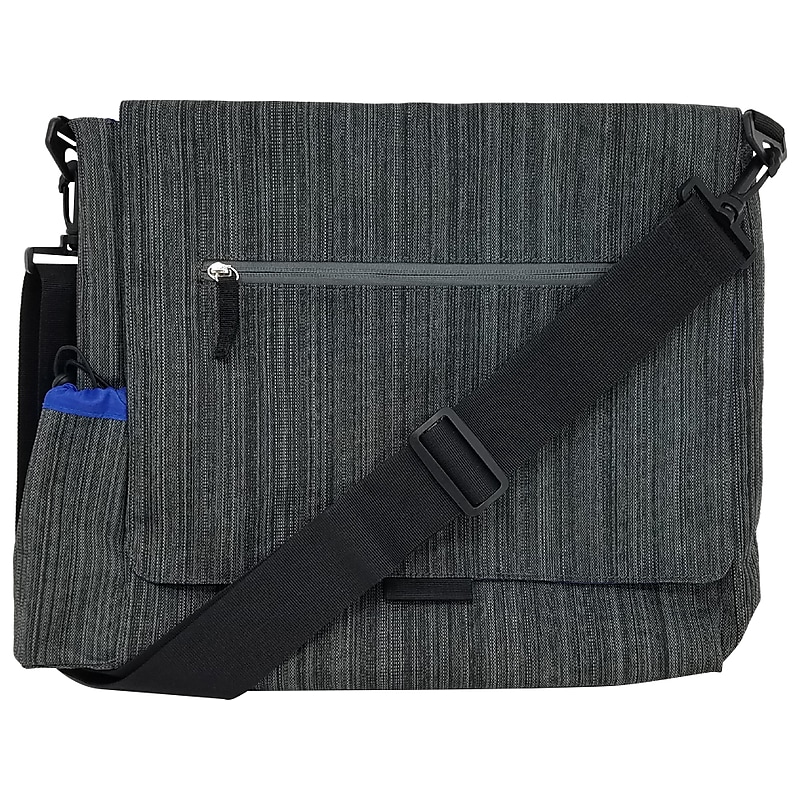 SO-MINE Fabric Messenger Bag, Charcoal/Cobalt (SM456) image 1