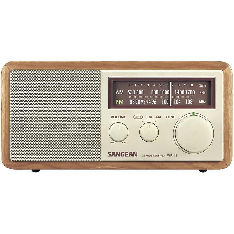 Sangean WR11 FM/AM Analog Wooden Cabinet Tabletop Radio Receiver image 1