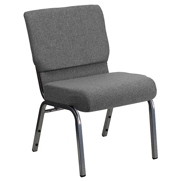 Flash Furniture HERCULES Series Fabric Stacking Church Chair, Gray