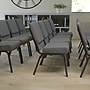 Flash Furniture HERCULES Series Fabric Stacking Church Chair, Gray/Silver Vein Frame (XUCH0221GYSV)~#|#~sp154567784_sc7