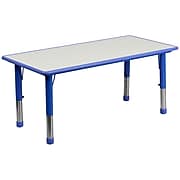 Flash Furniture YU060RECTBLBL 23.63" x 47.25'' Plastic Rectangle Activity Table, Blue