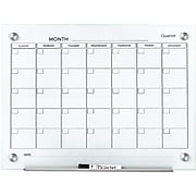 Quartet Infinity Magnetic Glass Calendar Dry-Erase Whiteboard, 2' x 1.5' (QTGC2418F)