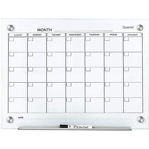 Calendar Board Quartet Infinity Magnetic Glass 3 X 2 Feet 3413820078 Dry Erase
