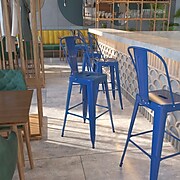 Flash Furniture Contemporary Metal Restaurant Barstool, Blue (CH3132030GBBL)