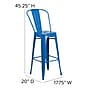 Flash Furniture Kai Contemporary Metal Slat Back Bar Stool, Blue (CH3132030GBBL)~#|#~sp154582781_sc7