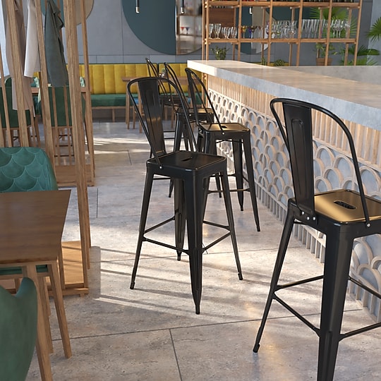 Flash Furniture Kai Contemporary Galvanized Steel Barstool, Black (CH3132030GBBK)~#|#~sp154583732_sc7