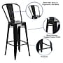 Flash Furniture Kai Contemporary Galvanized Steel Barstool, Black (CH3132030GBBK)~#|#~sp154583734_sc7