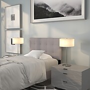Flash Furniture HERCULES Series Twin Headboard Fabric, 39.25"W x 2.5"D x 41.75" - 54.25"H, Light Gray (HGHB1704TLG)
