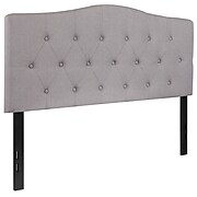 Flash Furniture HERCULES Series Full Headboard Fabric, 56.75"W x 3"D x 43.75" - 56.25"H, Light Gray (HGHB1708FLG)