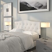 Flash Furniture HERCULES Series Full Headboard Fabric, 56.75"W x 3"D x 43.75" - 56.25"H, White (HGHB1708FW)