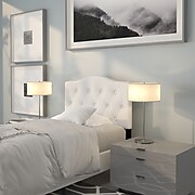 Flash Furniture HERCULES Series Twin Headboard Fabric, 39.25"W x 3"D x 43.75" - 56.25"H, White (HGHB1708TW)