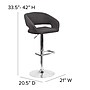 Flash Furniture Contemporary Fabric Adjustable Height Barstool with Back, Charcoal (CH122070BKFAB)~#|#~sp154587853_sc7