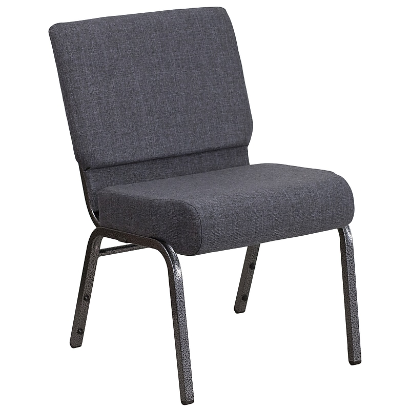 Flash Furniture HERCULES Series Fabric Church Stacking Chair, Dark Gray/Silver Vein Frame (FDCH02214SVDKGY) image 1