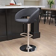 Flash Furniture Contemporary Fabric Adjustable Height Barstool with Back, Charcoal (CH122070BKFAB)
