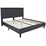 Flash Furniture Brighton Tufted Upholstered Platform Bed in Black Fabric, King (SLBK4KBK)~#|#~sp154743280_sc7