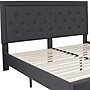 Flash Furniture Brighton Tufted Upholstered Platform Bed in Black Fabric, King (SLBK4KBK)~#|#~sp154744352_sc7