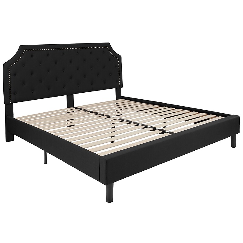 Flash Furniture Tribeca Black Tufted Upholstered Platform Bed, Queen (HG23) image 1