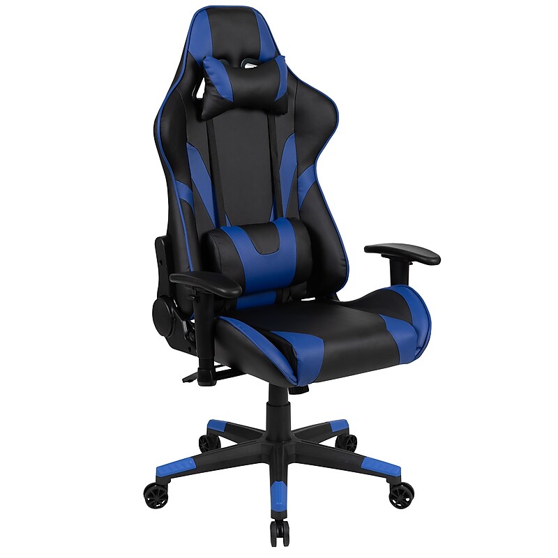 Flash Furniture X20 LeatherSoft Ergonomic Racing Gaming Chair, Blue (CH1872301BL) image 1