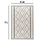 Flash Furniture Roxy Collection 5' x 7' Rectangular Area Rug, Machine Made, Polyester, Ivory/Black (RCMS2020120157)~#|#~sp154746002_sc7