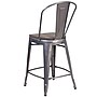 Flash Furniture Cindy Contemporary Metal Vertical Back Barstool, Crystal Teal-Blue (ET353430CBW)~#|#~sp154747347_sc7