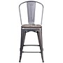 Flash Furniture Cindy Contemporary Metal Vertical Back Barstool, Crystal Teal-Blue (ET353430CBW)~#|#~sp154747348_sc7