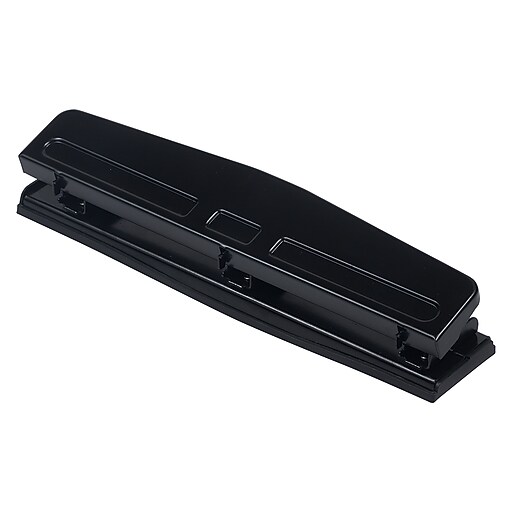 JAM PAPER Metal 3 Hole Punch, 10 Sheet Capacity, Black (345BL) | Staples