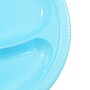JAM Paper 10 1/4" 3-Compartment Plastic Plates, Caribbean Aqua Blue, 20 Plates/Pack (10255CPSB)~#|#~sp154750026_sc7