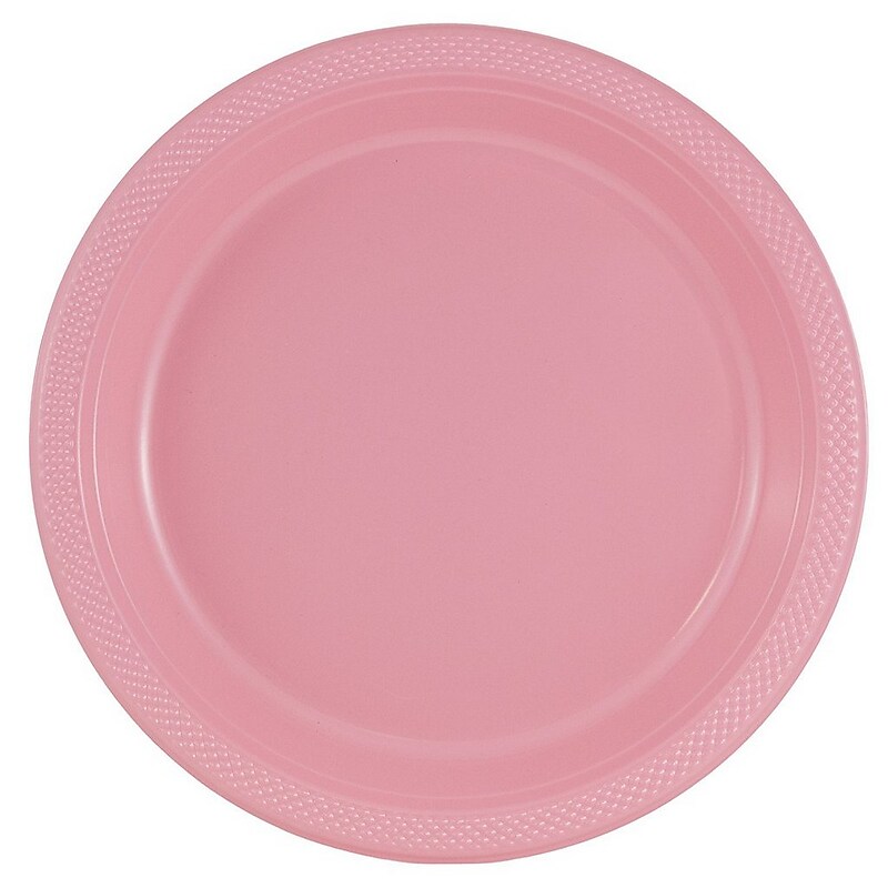 JAM Paper 10 1/4" Plastic Plates, Light Pink, 20 Plates/Pack (10255LPPI) image 1