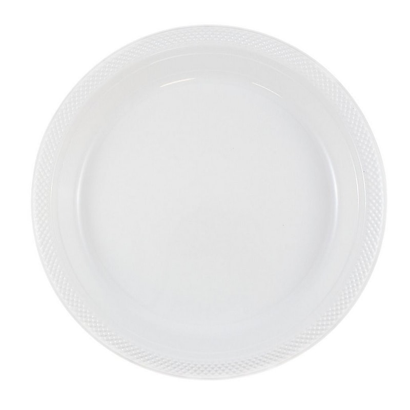 JAM Paper 10 1/4" Plastic Plates, White, 20 Plates/Pack (10255LPWH) image 1