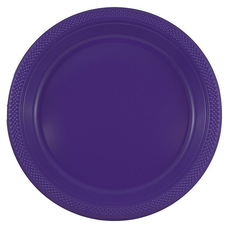 JAM Paper 10 1/4" Plastic Plates, Purple, 20 Plates/Pack (10255LPPU) image 1