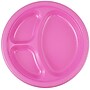 JAM Paper 10 1/4" 3-Compartment Plastic Plates, Fuchsia Hot Pink, 20 Plates/Pack (10255CPFU)~#|#~sp154750068_sc7