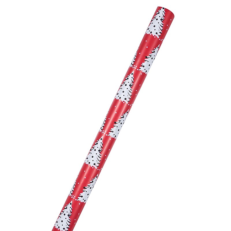 JAM Paper Christmas Gift Wrap, 25' x 30", Painted Christmas Trees (165534915) image 1