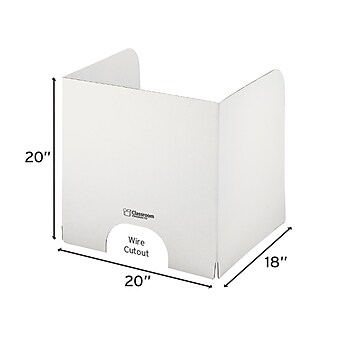 Classroom Products 20" Tall Laptop Carrel Privacy Shield, Black/Kraft, 20/Box (2020 BK)