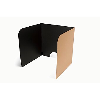 Classroom Products 20" Tall Laptop Carrel Privacy Shield, Black/Kraft, 20/Box (2020 BK)