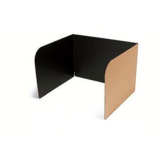 Classroom Products 13" Tall Privacy Shield, Black/Kraft, 30/Box (1330 BK)