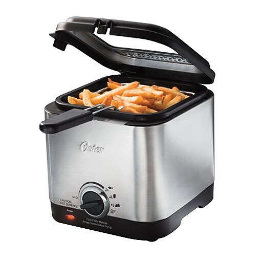 Shop Staples for Oster® 1.5 L Compact Deep Fryer, 1000 W, Silver/Black