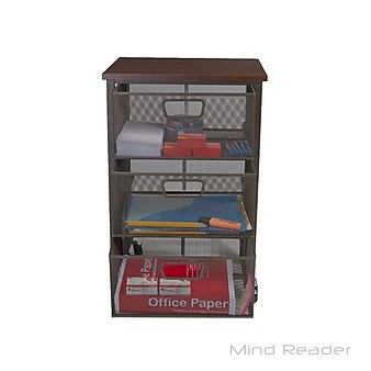 Mind Reader 4-Shelf Metal Mobile Utility Cart, Black (3TMESHC-BLK)
