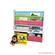 Mind Reader Book Shelf with 2 Collapsible Drawers, Gray (4KBORG2D-GRY)