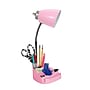 Limelights Incandescent Desk Lamp with Charging Outlet, Pink (LD1057-PNK)~#|#~sp15495591_sc7