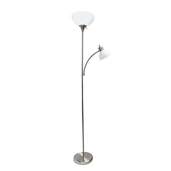 Simple Designs Incandescent Floor Lamp, Brushed Nickel