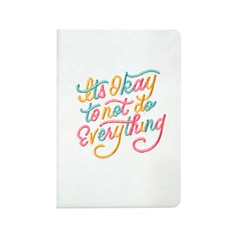 Denik It's Okay to Not Do Everything Vegan Suede Embroidered Journal, 5.75" x 8.25", Multicolor (AHBC839L)
