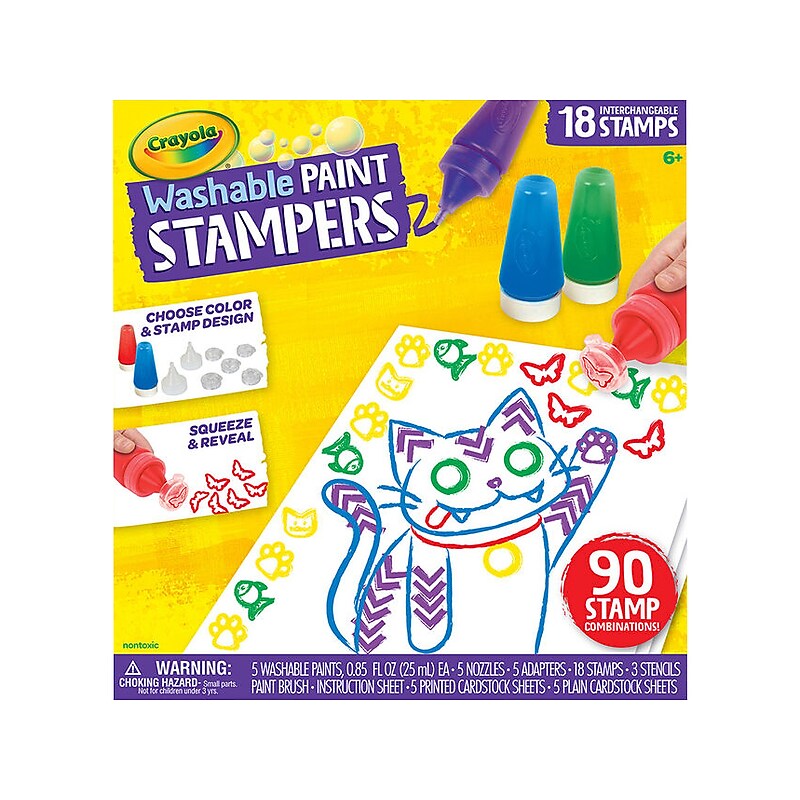 Crayola Washable Paint Stamper Set, Assorted Colors (54-1077) image 1