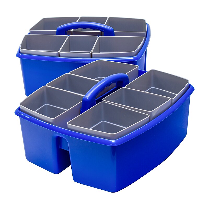 Storex Large Caddy with Sorting Cups, Blue, 2 Pack (00985U02C) image 1